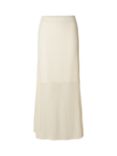 SELECTED FEMME Textured Knit Organic Cotton Blend Maxi Skirt, Birch
