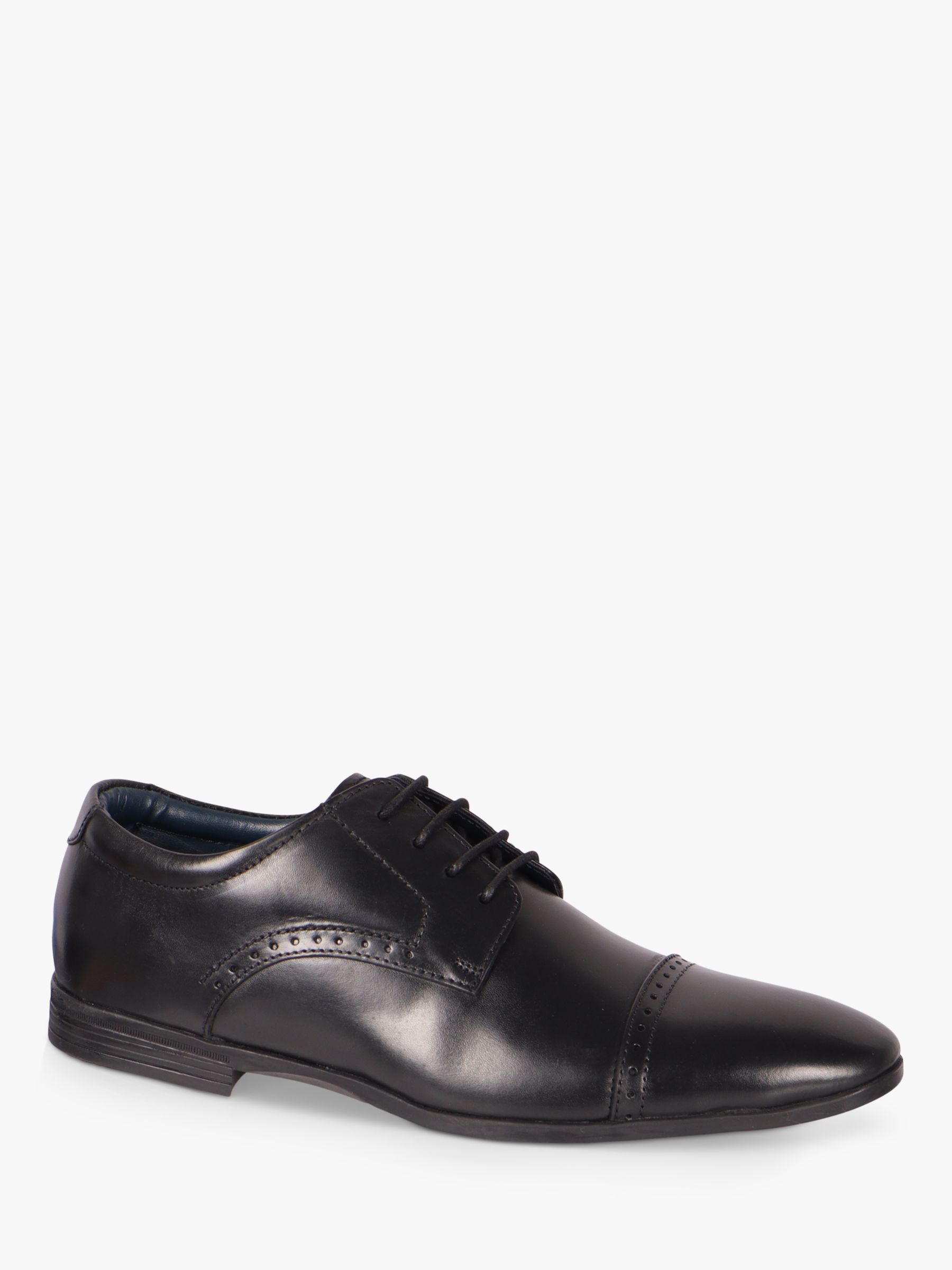 Silver Street London Lawrence Leather Brogues, Black at John Lewis ...