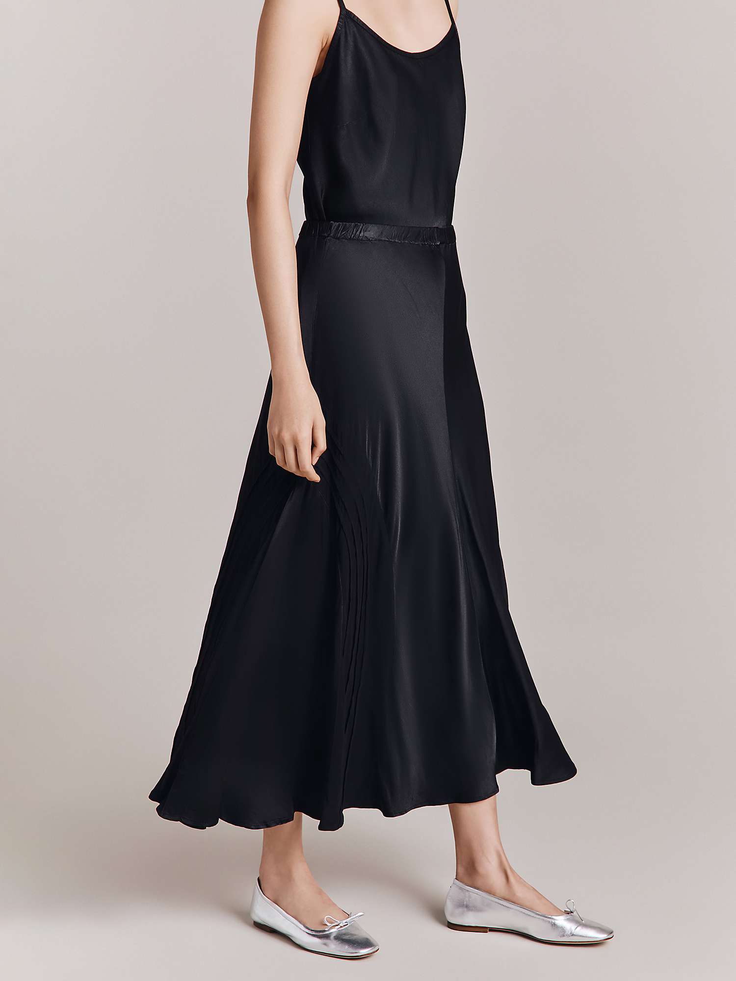 Buy Ghost Jennifer Satin Midi Skirt Online at johnlewis.com