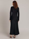 Ghost Emily Cowl Neck Bias Cut Satin Maxi Dress, Black