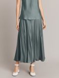 Ghost Jennifer Satin Midi Skirt, Slate