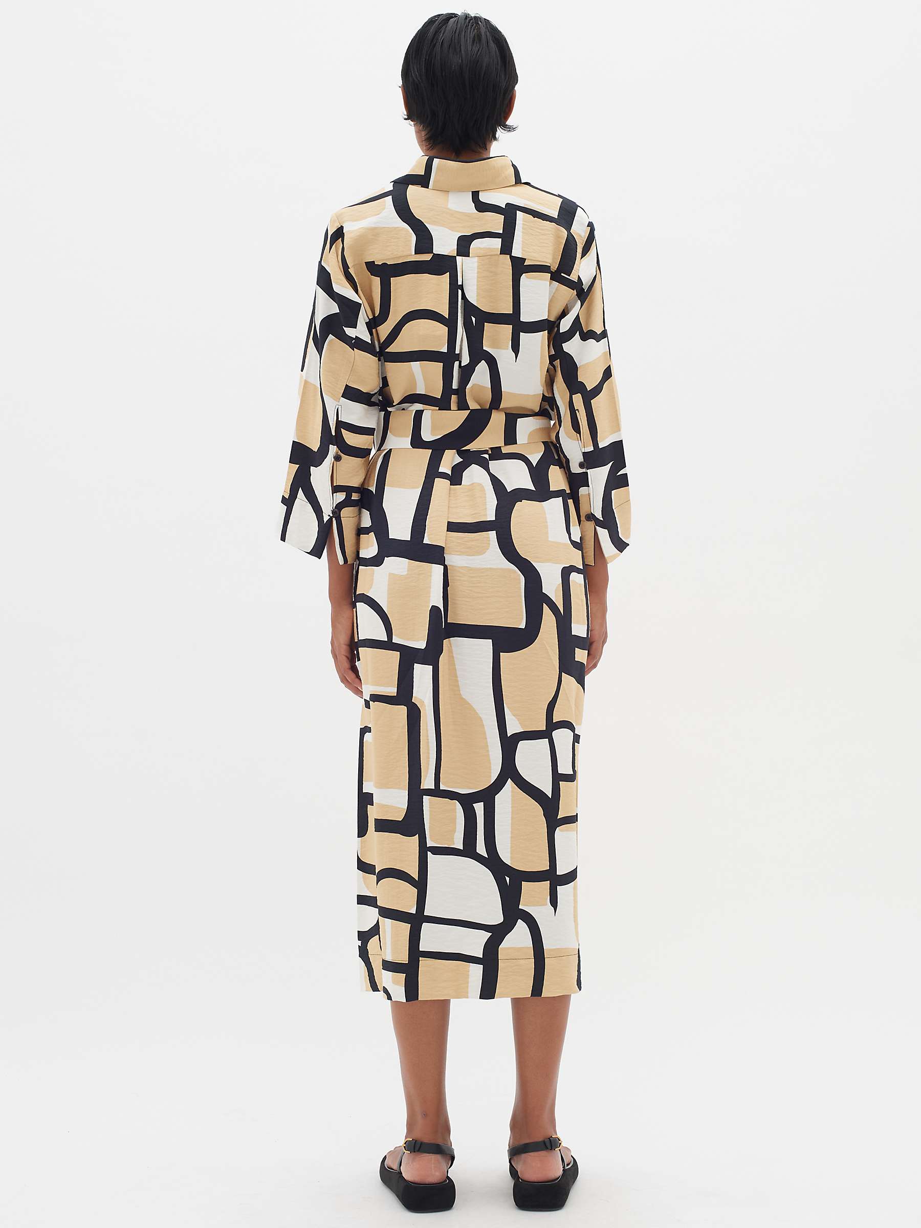 Buy InWear Hecante Cropped Sleeve Loose Shirt Midi Dress, Sculpture Collage Online at johnlewis.com