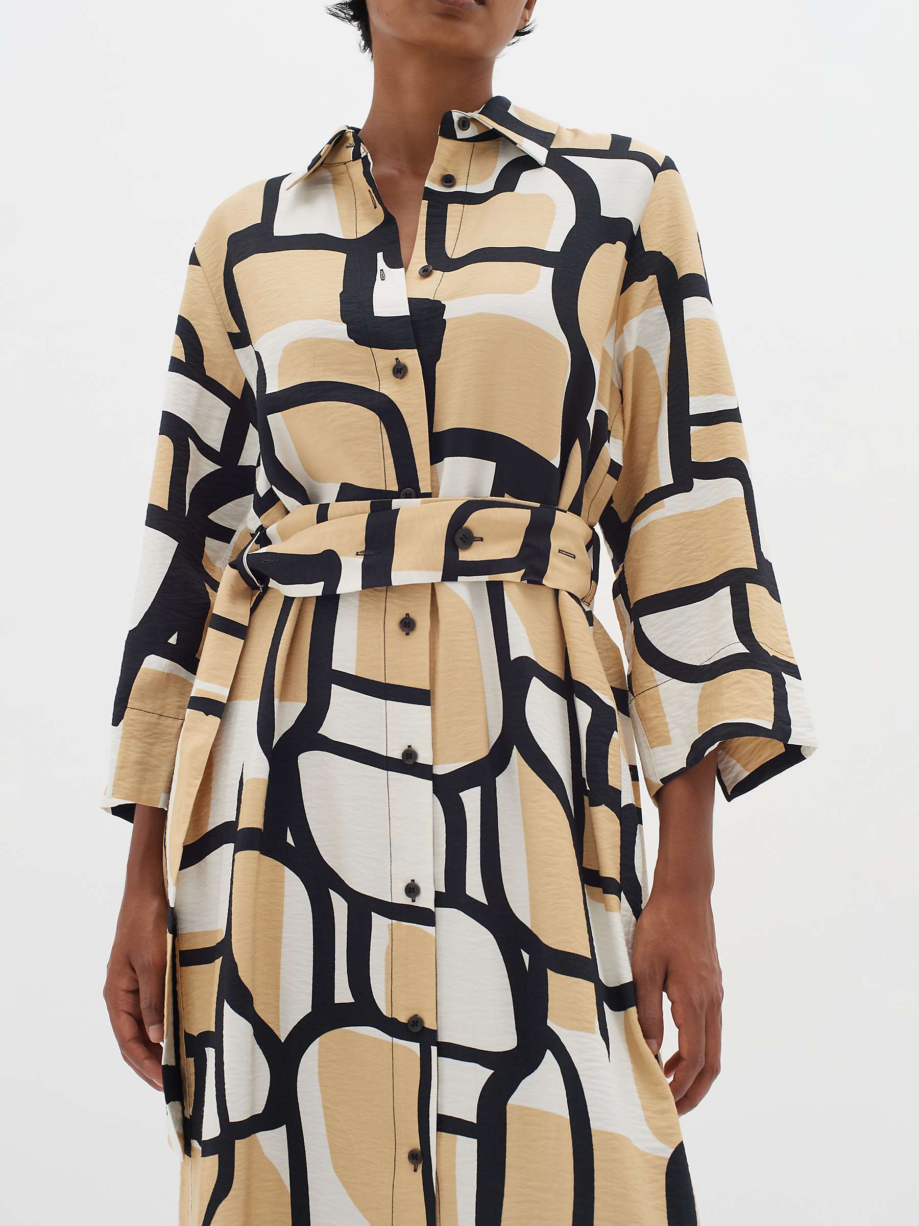 Buy InWear Hecante Cropped Sleeve Loose Shirt Midi Dress, Sculpture Collage Online at johnlewis.com