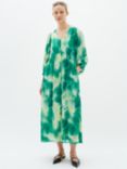 InWear Himari 3/4 Sleeve Loose Fit Maxi Dress, Green Art Splash
