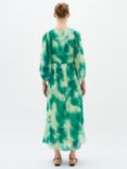 InWear Himari 3/4 Sleeve Loose Fit Maxi Dress, Green Art Splash