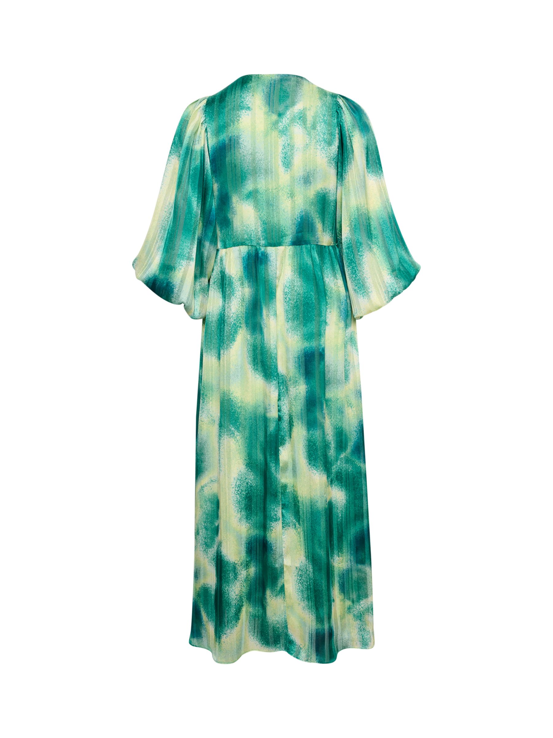 InWear Himari 3/4 Sleeve Loose Fit Maxi Dress, Green Art Splash, 8