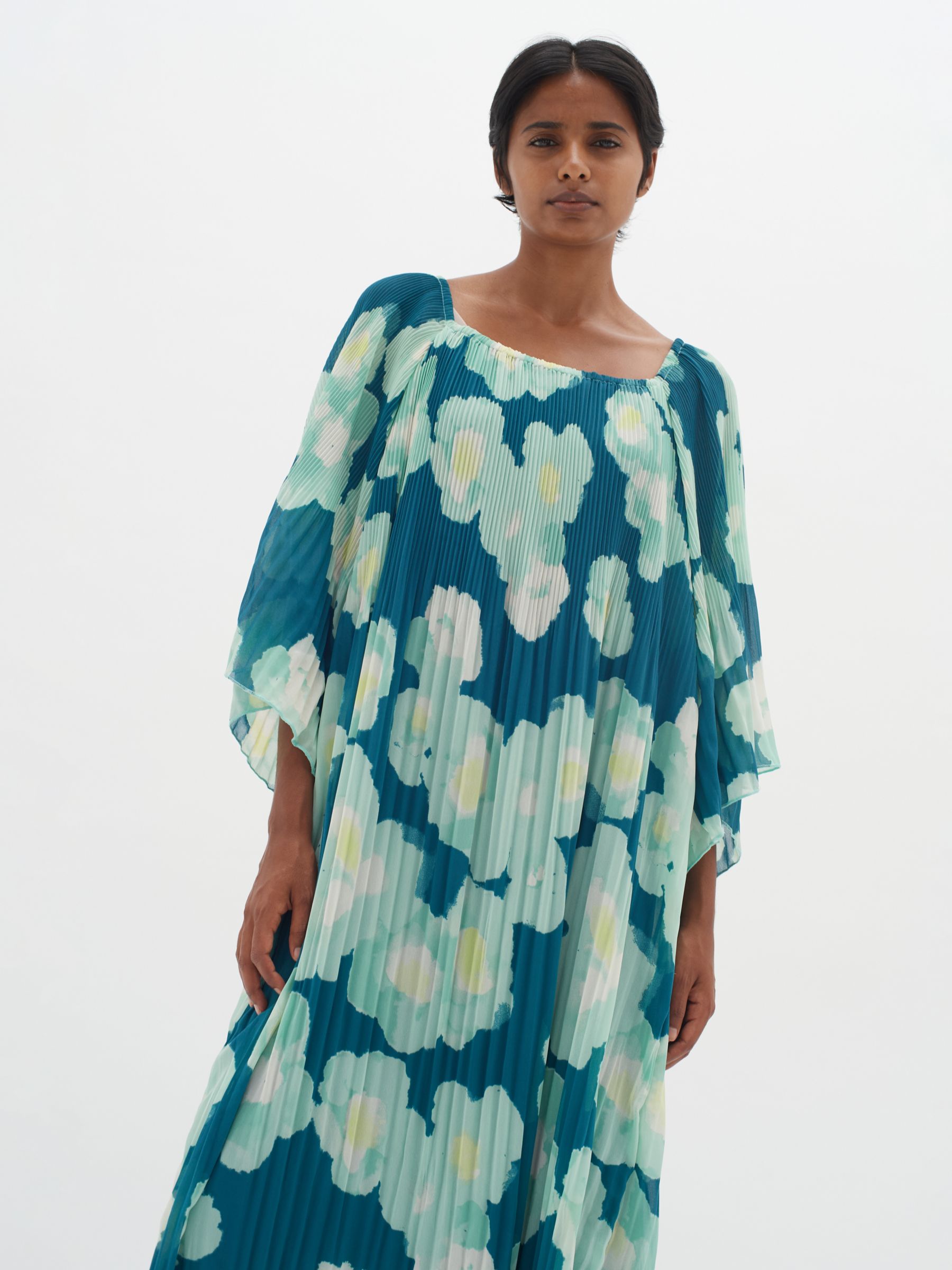 InWear Hendra Printed Midi Dress, Green Poetic Flower, 16