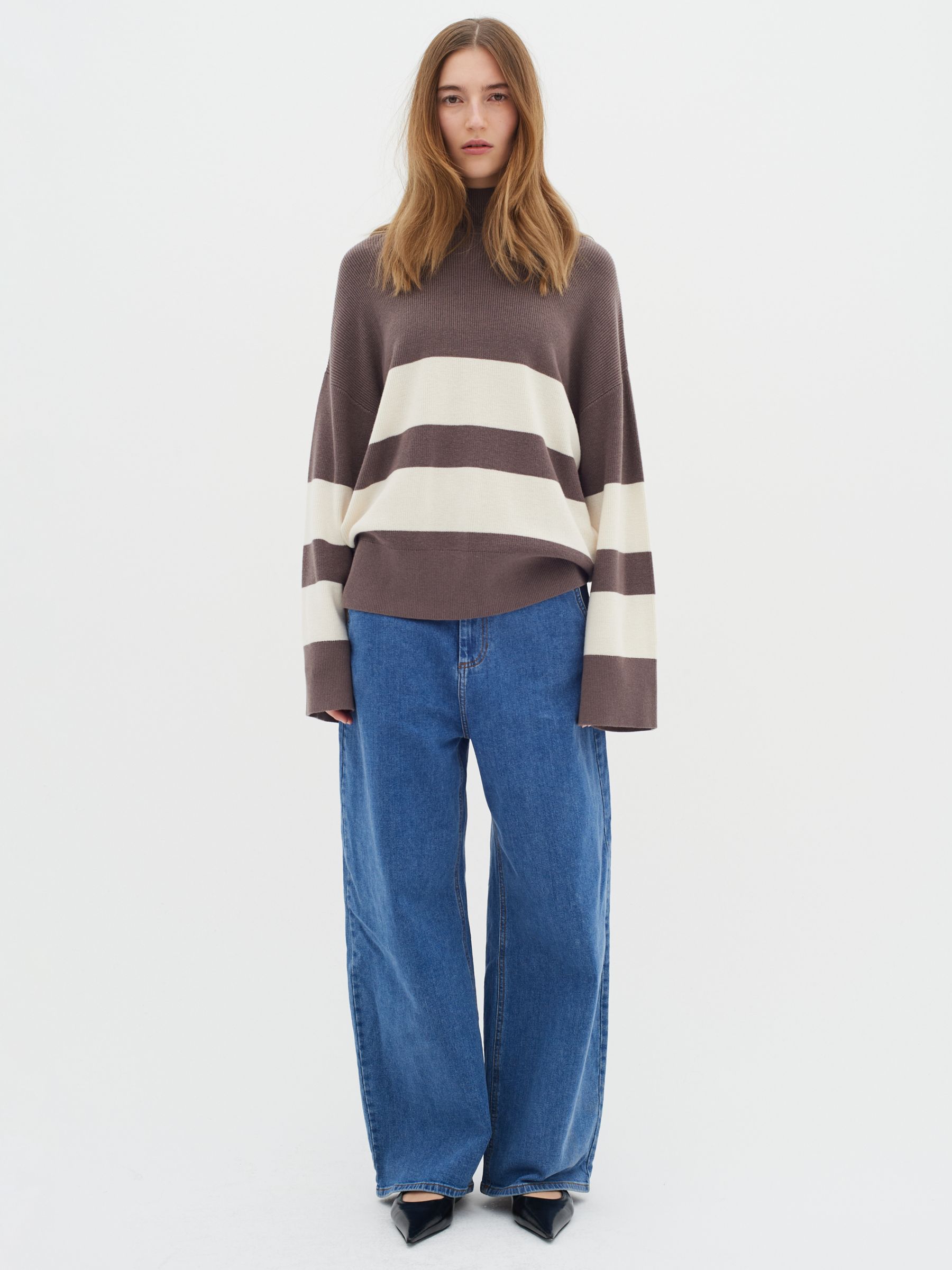 Buy InWear Othilia Gittel Cashmere Blend Wide Stripe Jumper, Whisper Online at johnlewis.com