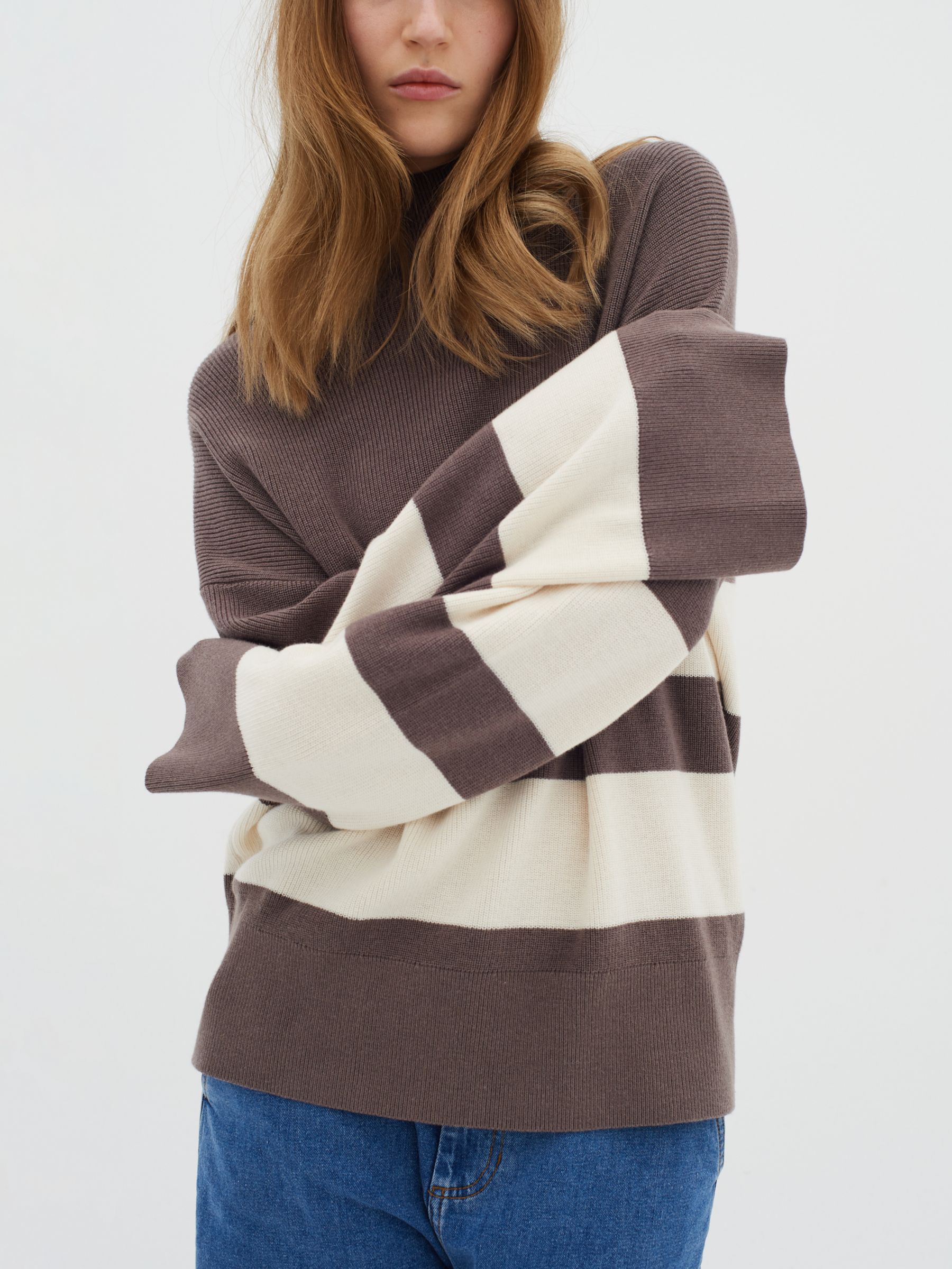 Buy InWear Othilia Gittel Cashmere Blend Wide Stripe Jumper, Whisper Online at johnlewis.com