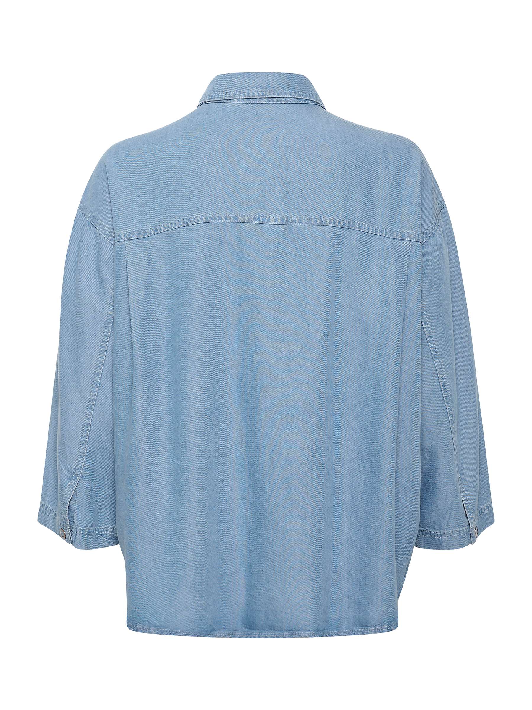 Buy InWear Philipa Cropped Sleeve Boxy Fit Shirt, Light Blue Denim Online at johnlewis.com