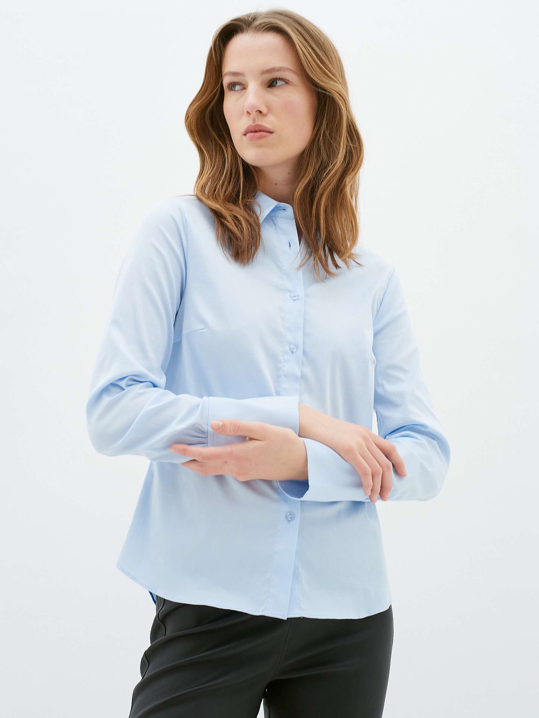 Buy InWear Cally Long Sleeve Shirt, Pastel Blue Online at johnlewis.com