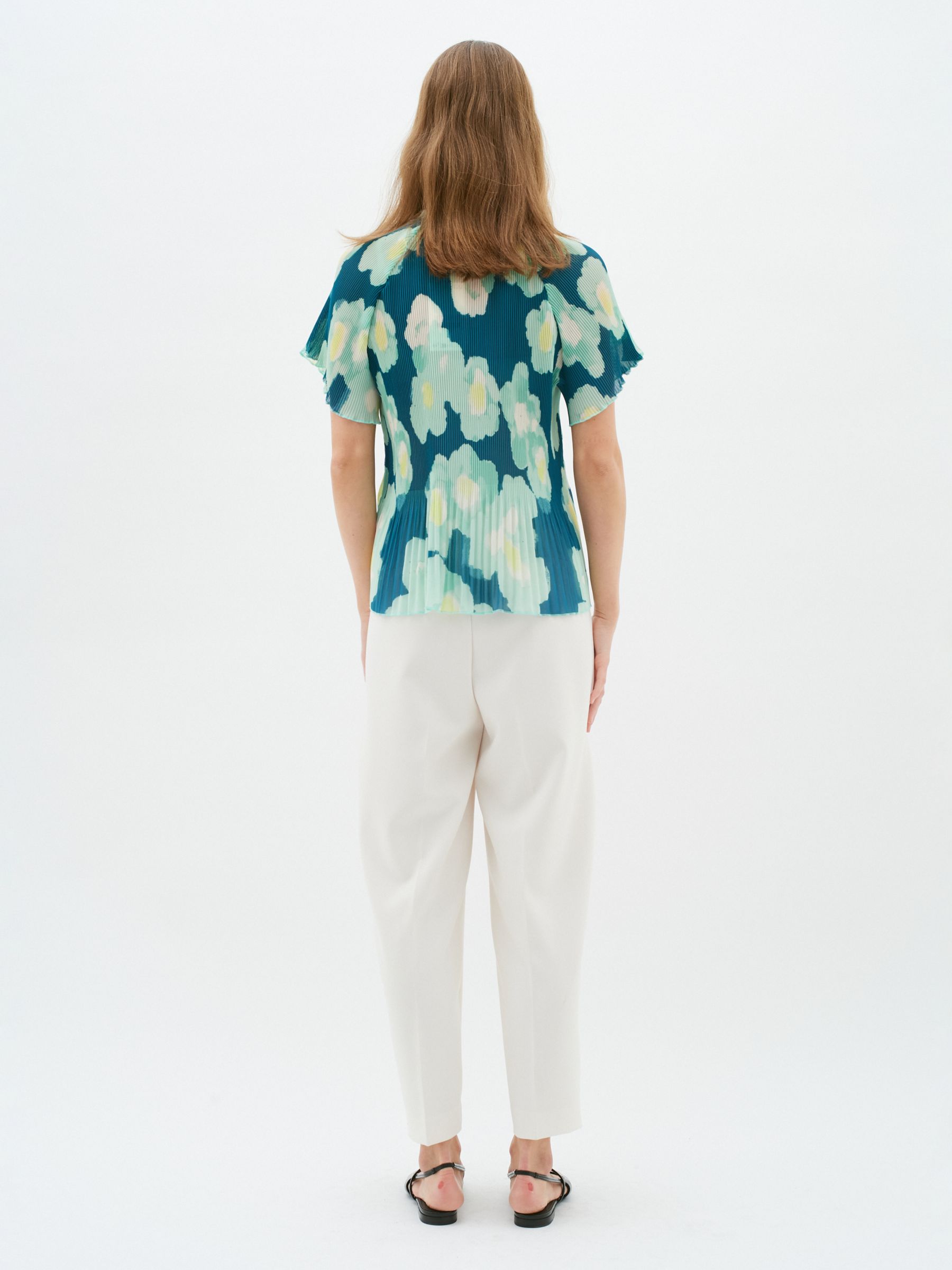 Buy InWear Hendra Short Sleeve Loose Fit Top, Green Poetic Flower Online at johnlewis.com