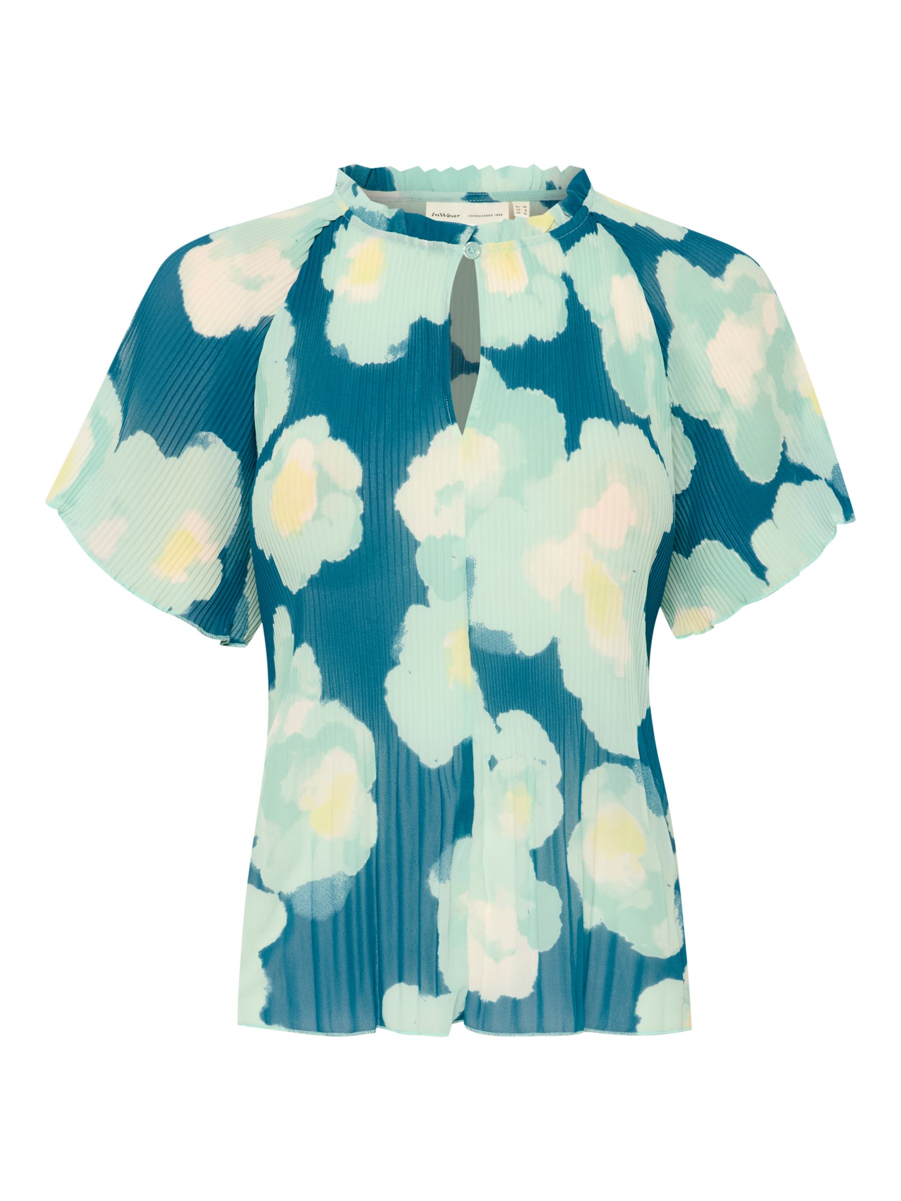 Buy InWear Hendra Short Sleeve Loose Fit Top, Green Poetic Flower Online at johnlewis.com