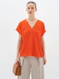 InWear Rinda Short Sleeve Loose Fit Blouse, Cherry Tomato