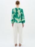 InWear Himari Long Sleeve Loose Fit Blouse, Green Art Splash