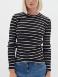 InWear Dagna Stripe Top, Black/Whisper