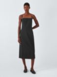 Theory Strappy Linen Blend Midi Dress, Black