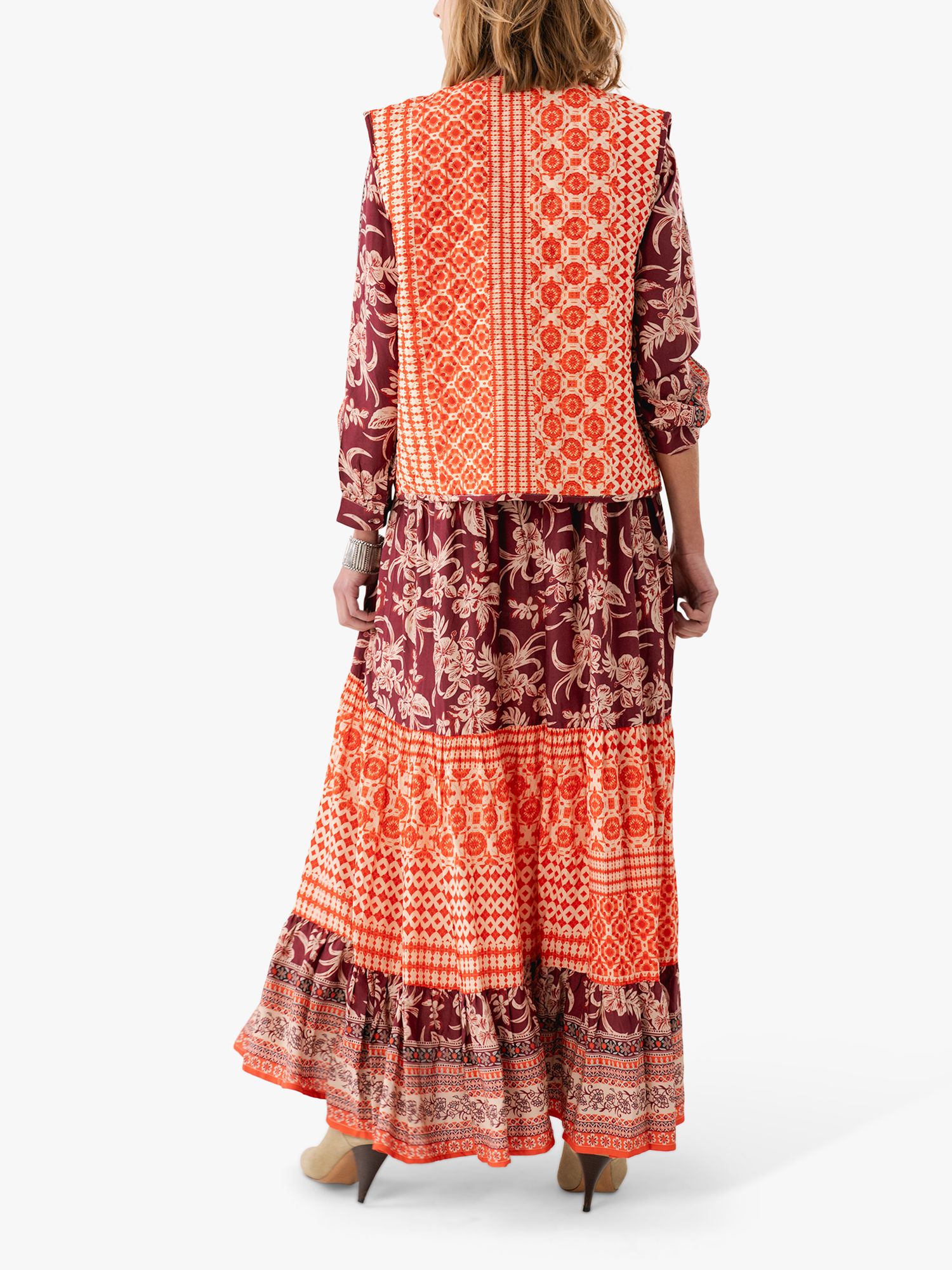 Buy Lollys Laundry Nee Long Sleeve Maxi Dress, Red/Multi Online at johnlewis.com
