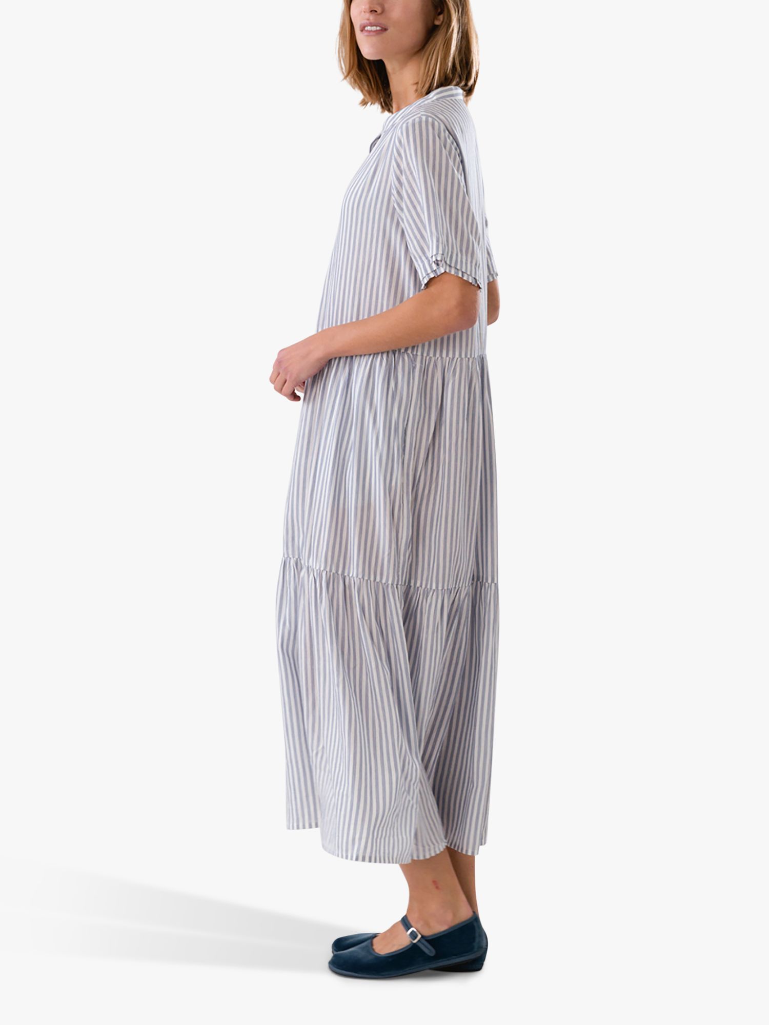 Lollys Laundry Fie Striped Maxi Dress, White/Blue, XS