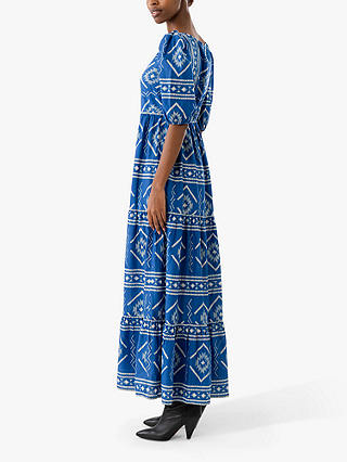 Lollys Laundry Gambo Abstract Print Maxi Dress, Blue/White