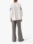 Lollys Laundry Faith Embroidered Sleeve Blouse, White/Blue