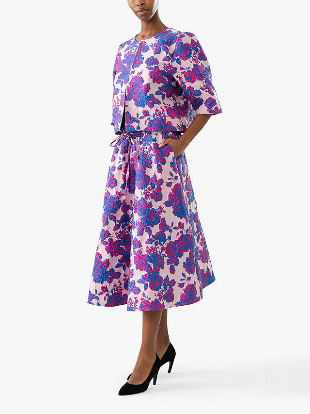 Lollys Laundry Bristol Floral Midi Skirt, Dark Lavender/Multi