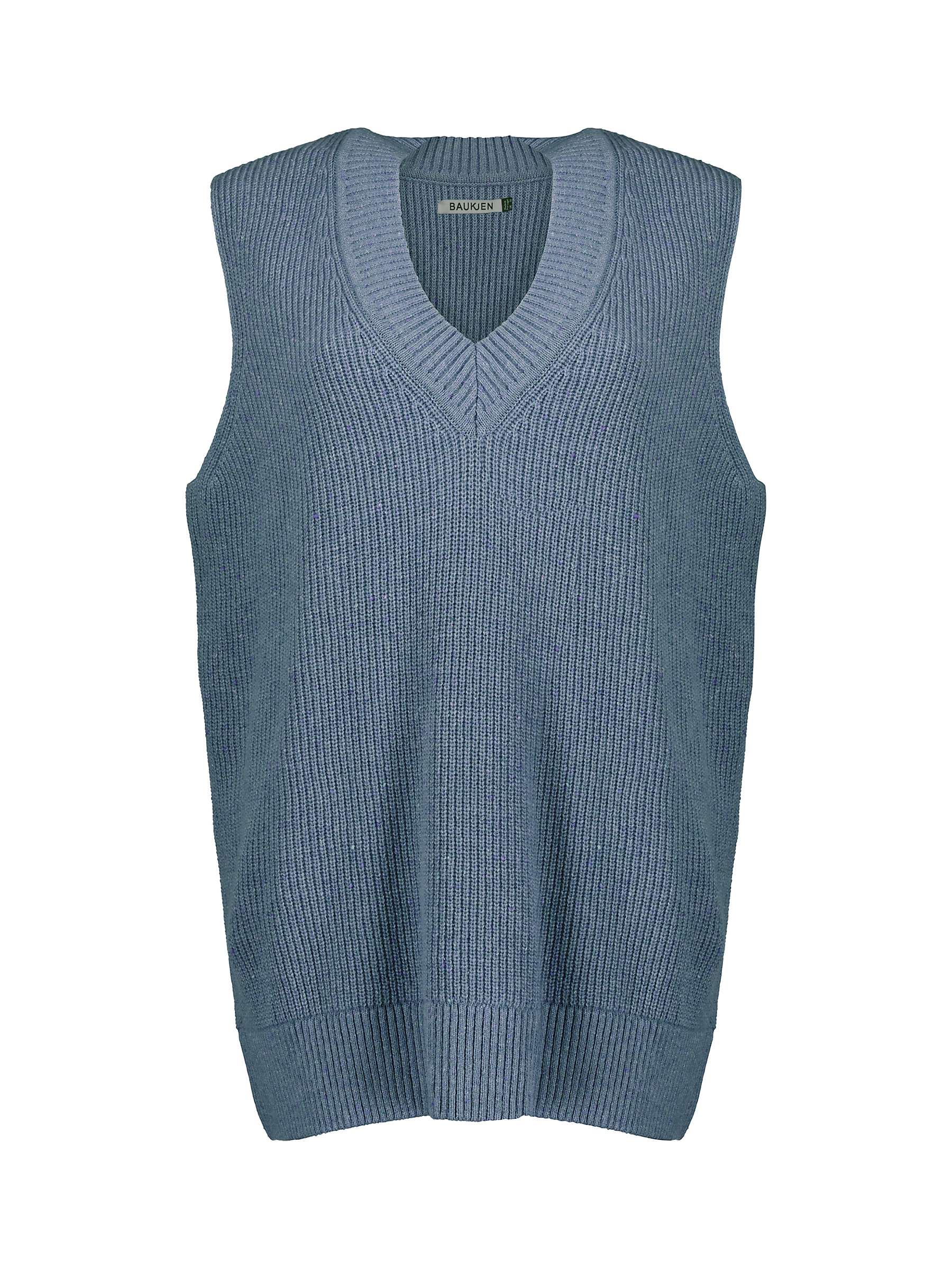 Buy Baukjen Katalina Oversized Recycled Wool Blend Knitted Vest, Denim Blue Online at johnlewis.com