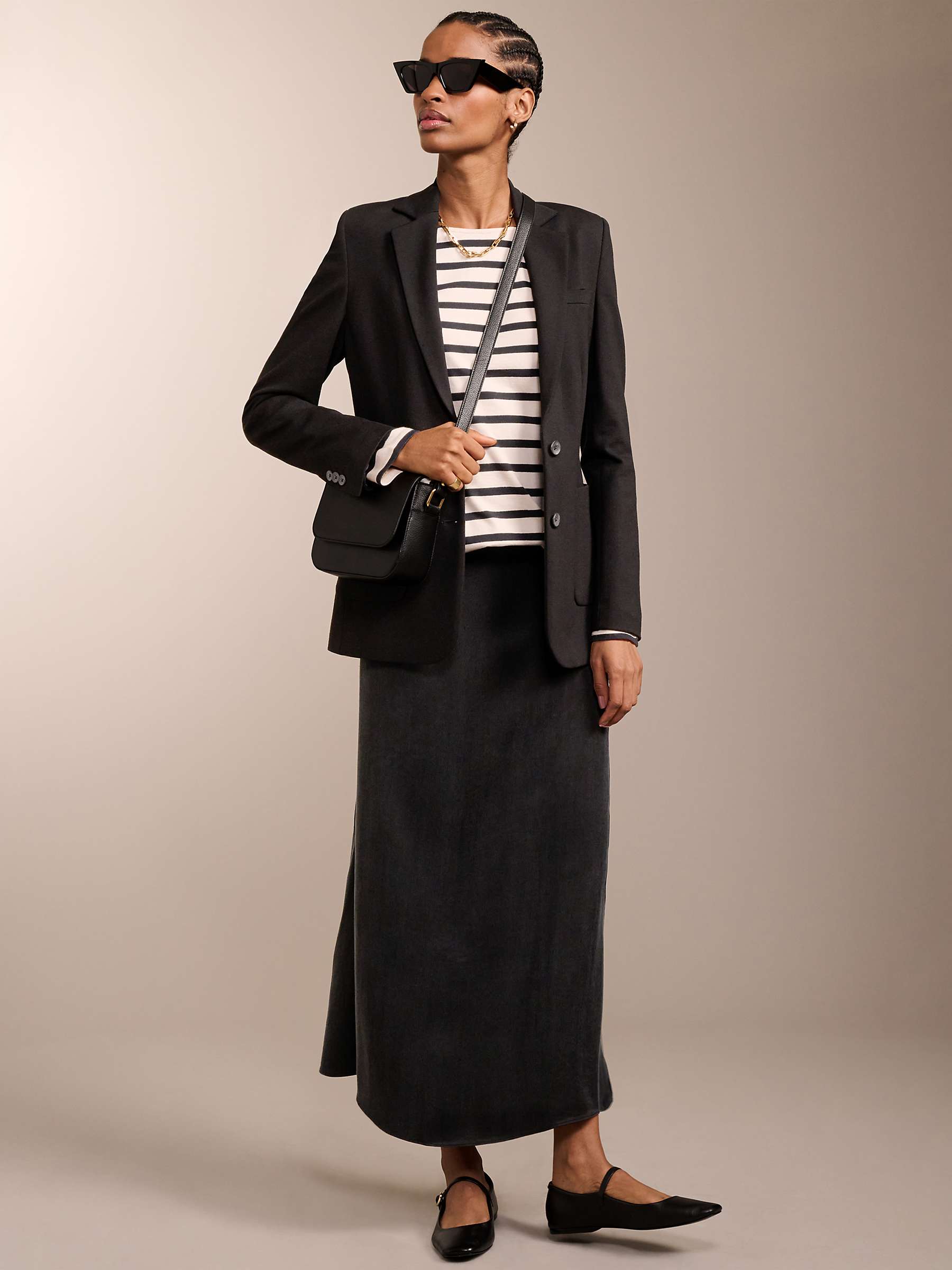 Buy Rahena Cupro Slip Skirt, Caviar Black Online at johnlewis.com