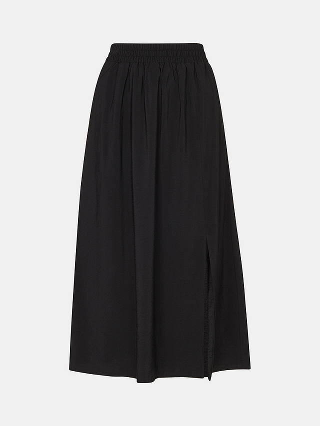 Whistles Eva Elasticated Waist Midi Skirt, Black