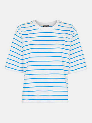 Whistles Striped Half Sleeve T-Shirt, Blue/White