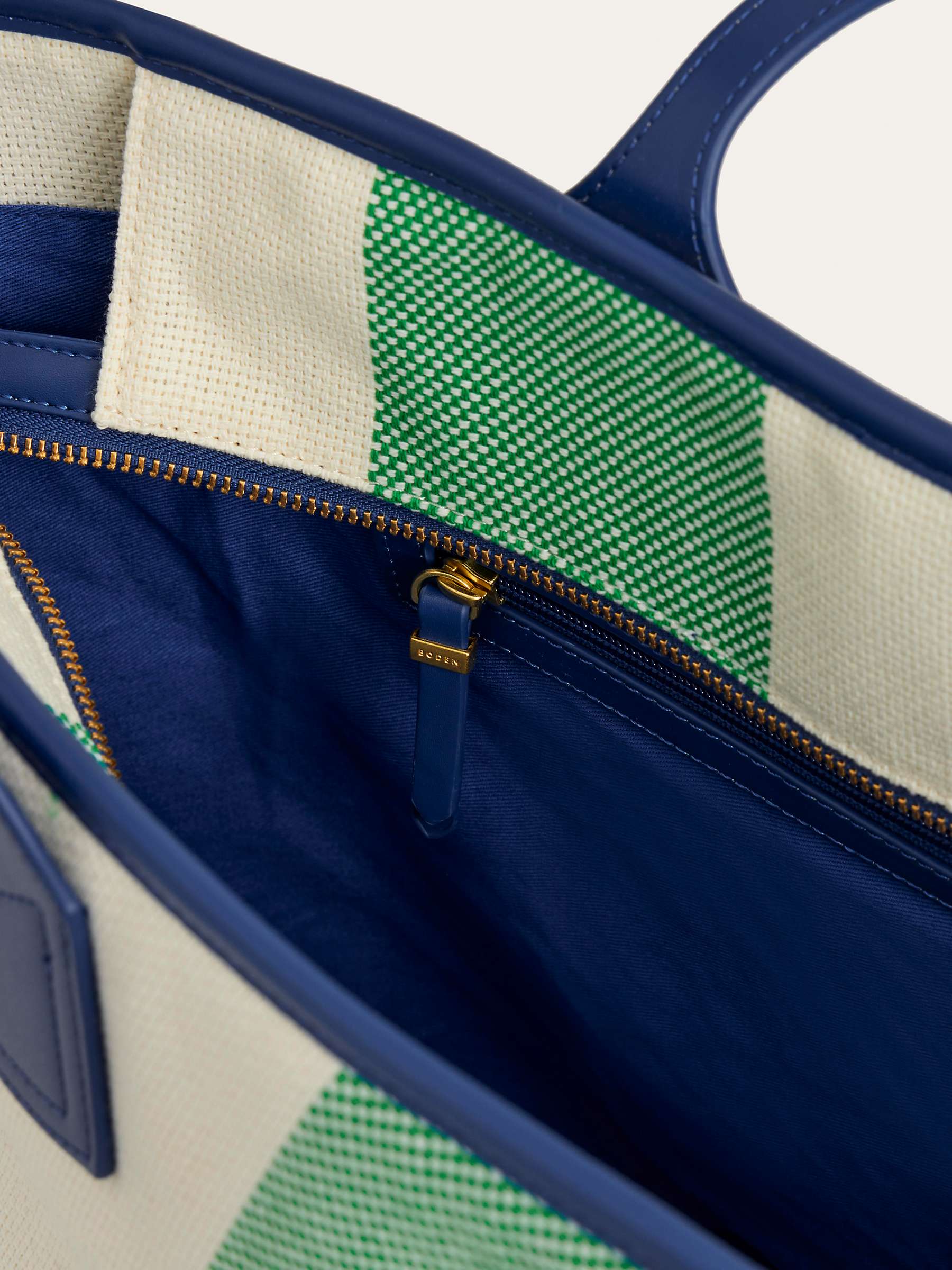 Buy Boden Stripe Trapeze Tote Bag, Green/Multi Online at johnlewis.com