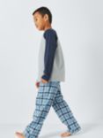 John Lewis Kids' Cotton Check Pyjamas, Blue