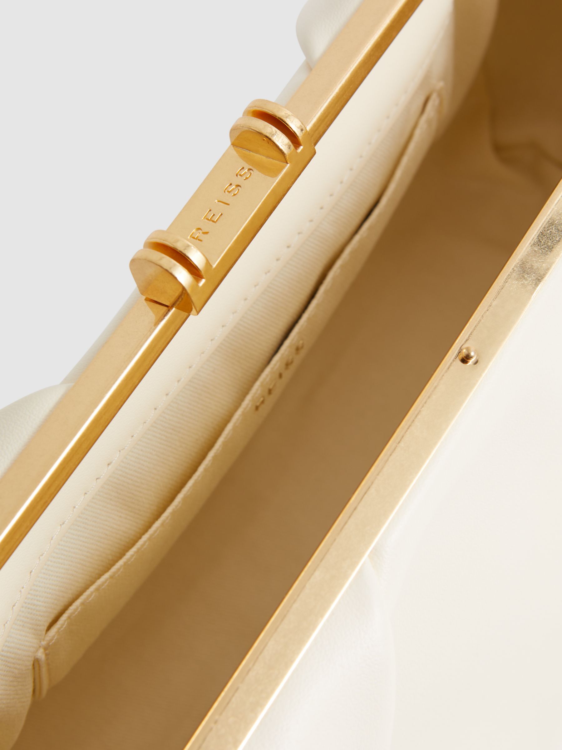 Reiss Madison Clutch Bag, Off White at John Lewis & Partners