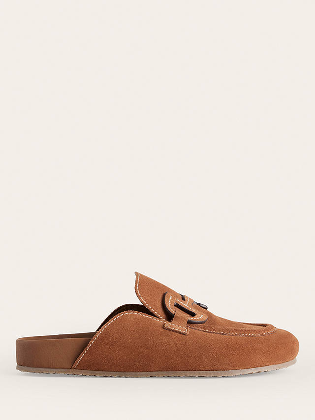 Boden Suede Backless Snaffle Loafers, Golden Brown