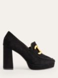 Boden Iris Suede Platform Snaffle Loafers, Black