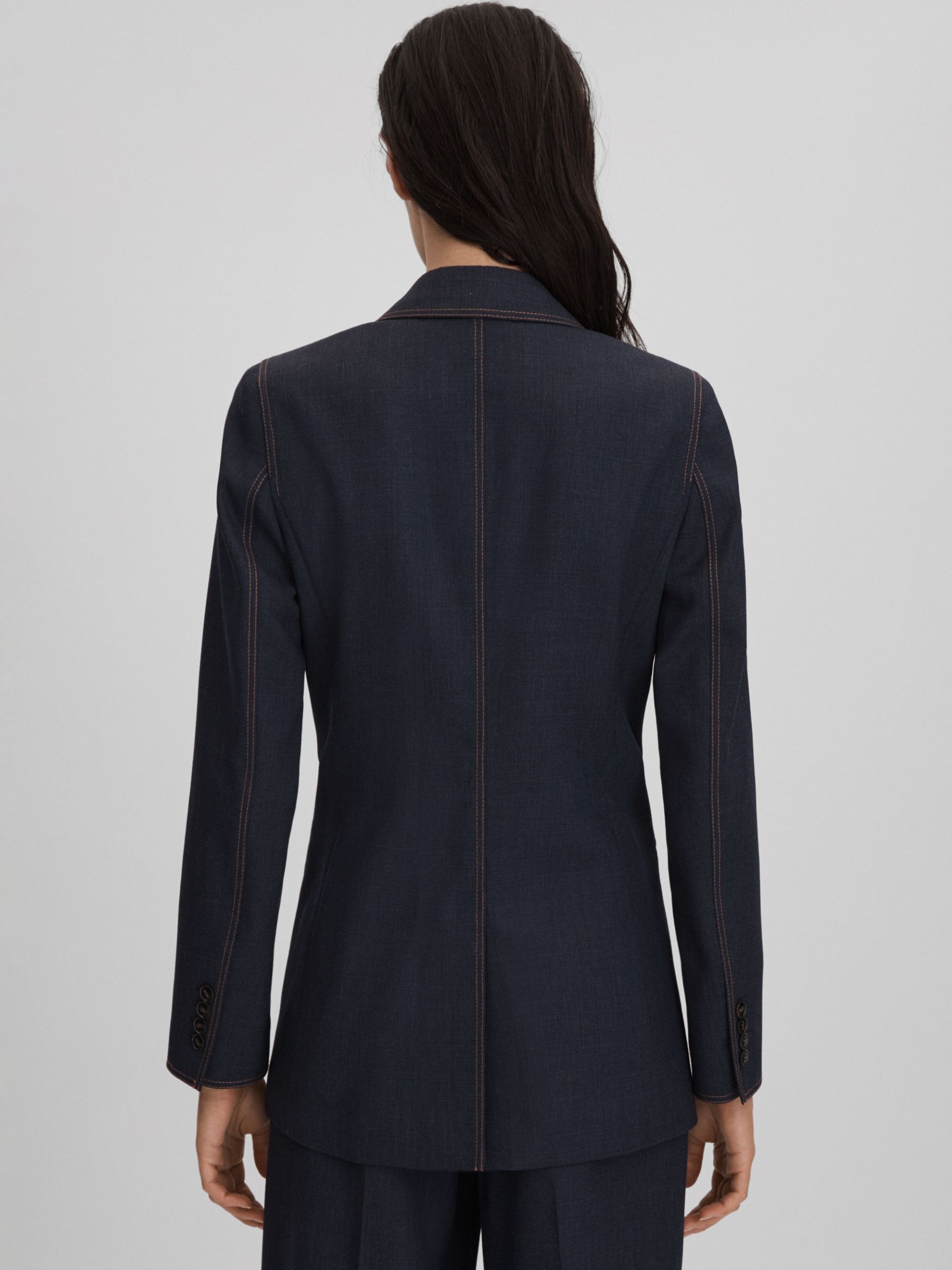 Buy Reiss Raven Wool Blend Denim Effect Suit Jacket, Navy Online at johnlewis.com