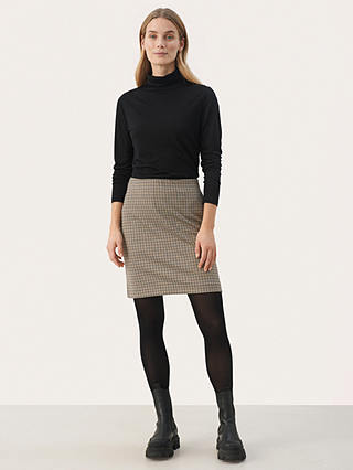 Part Two Corinne Mini Skirt, Toasted Coco Check