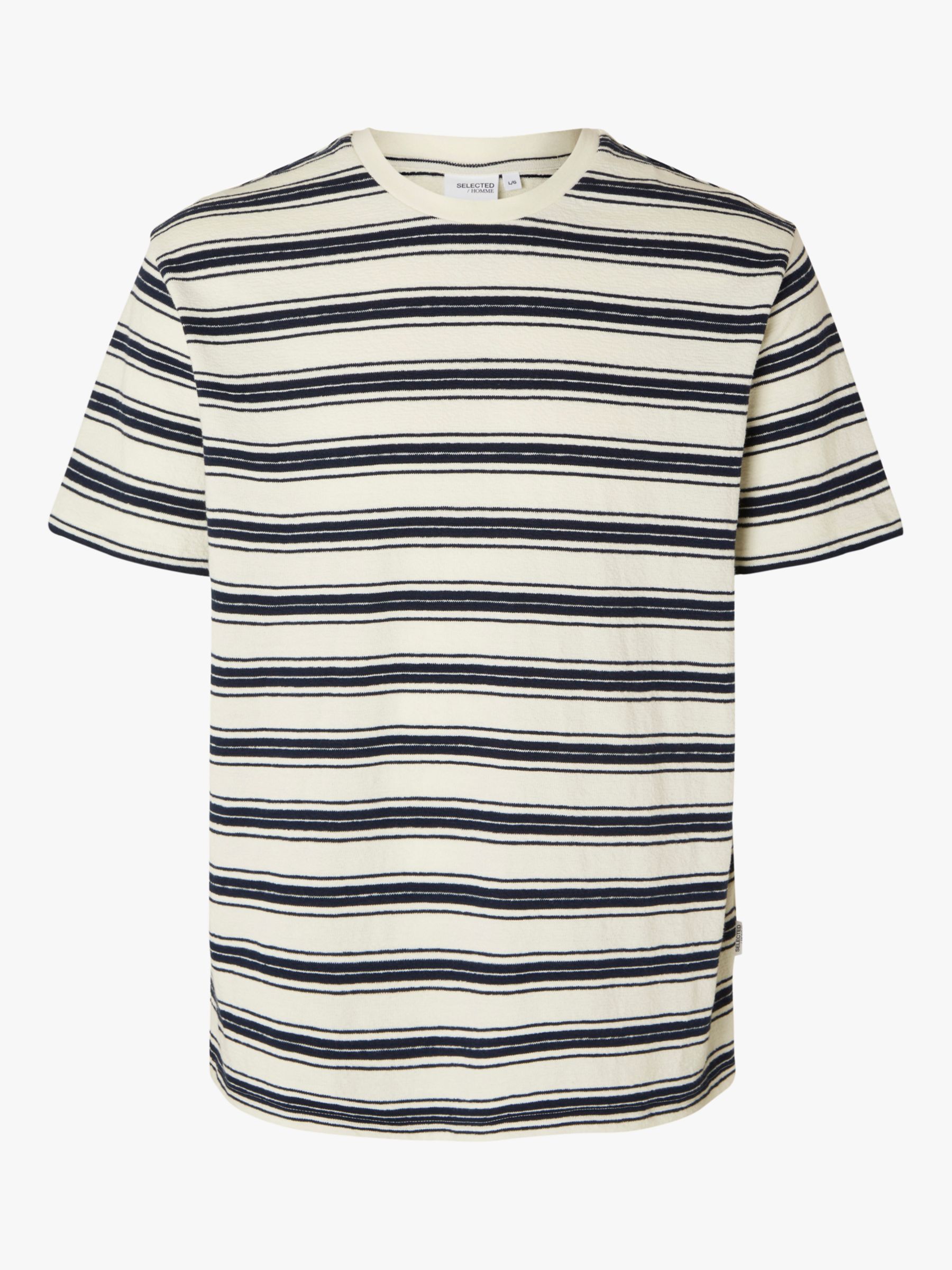 SELECTED HOMME Relaxed Crew T-Shirt, Blue/White, S
