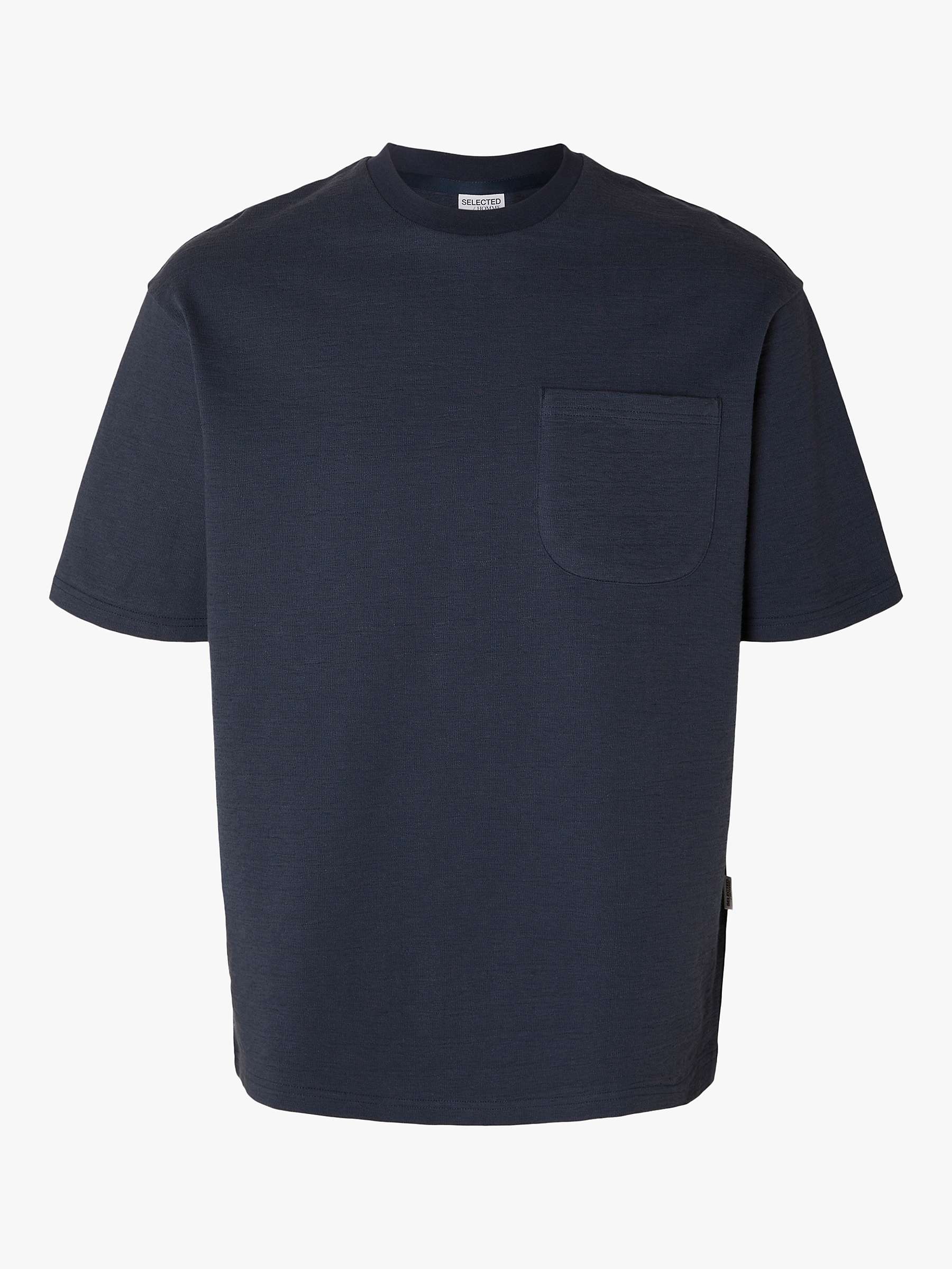 Buy SELECTED HOMME Loose Short Sleeve T-Shirt, Blue Online at johnlewis.com