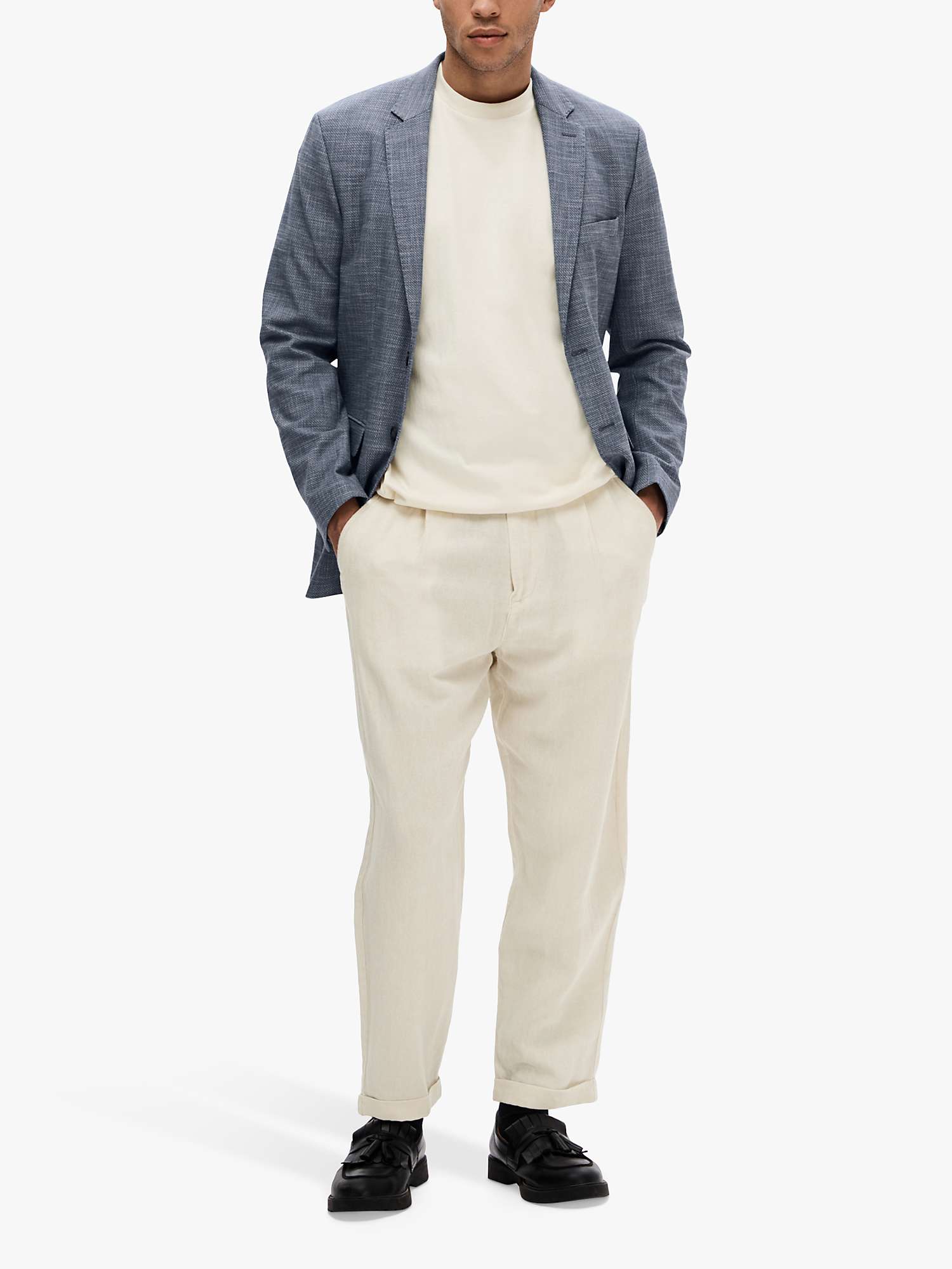 Buy SELECTED HOMME Relaxed Chino Trousers, Oatmeal Online at johnlewis.com