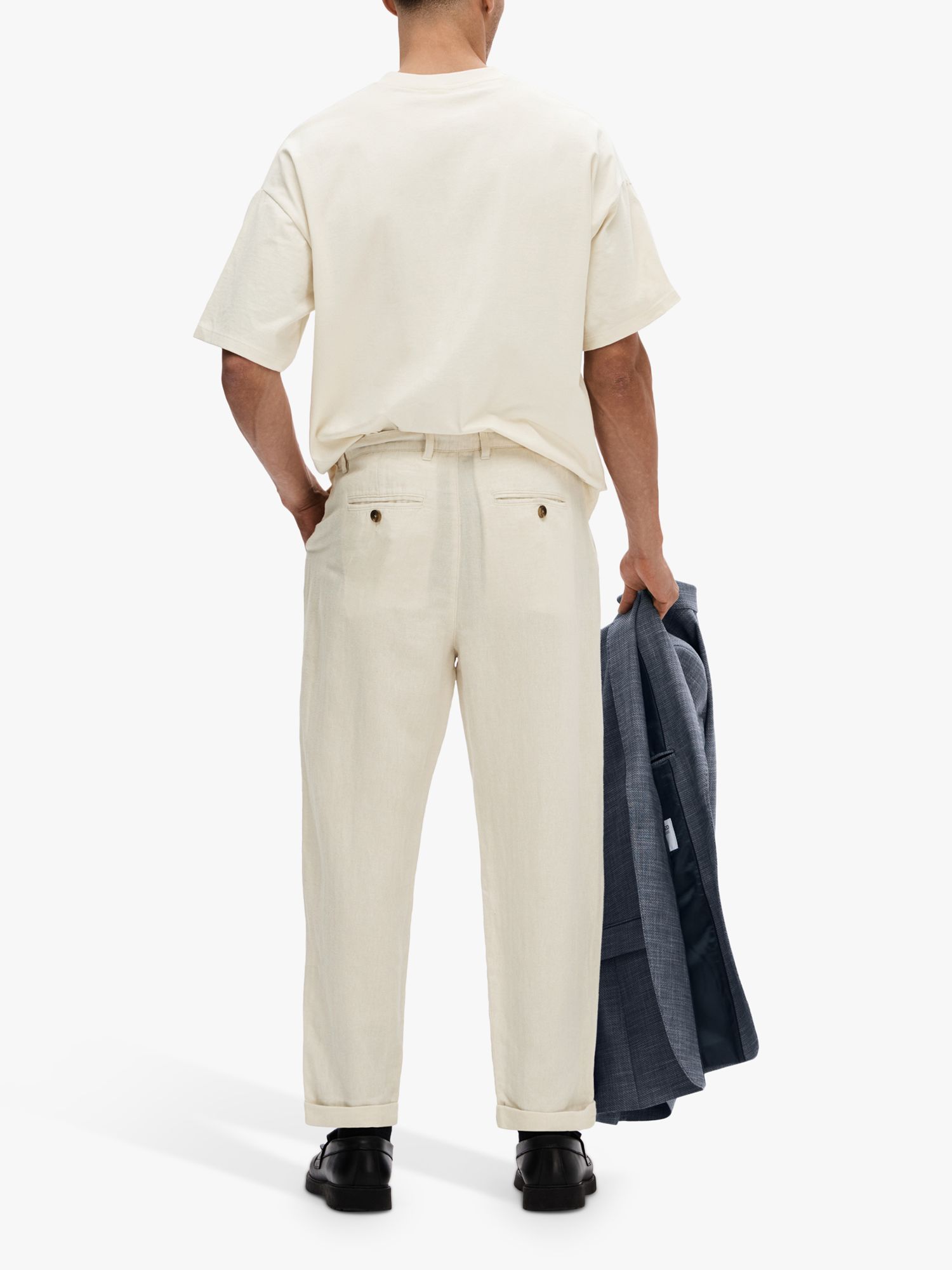 Buy SELECTED HOMME Relaxed Chino Trousers, Oatmeal Online at johnlewis.com