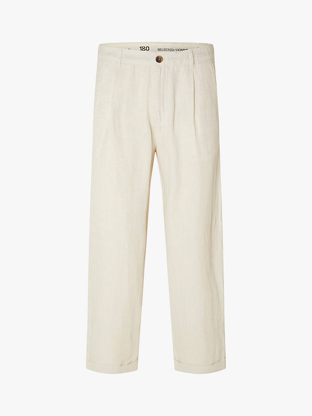 SELECTED HOMME Relaxed Chino Trousers, Oatmeal