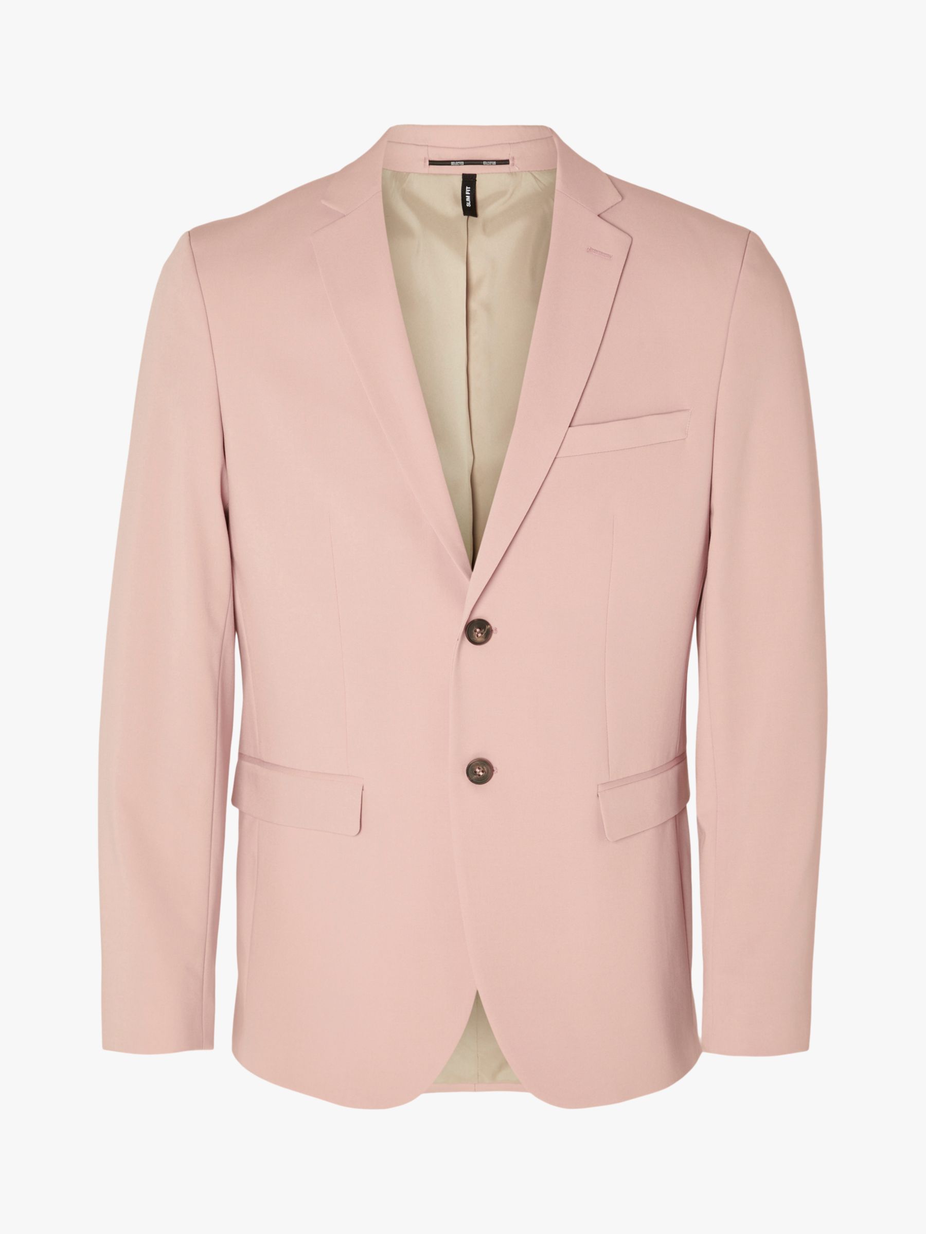 SELECTED HOMME Slim Fit Suit Jacket, Pink at John Lewis & Partners