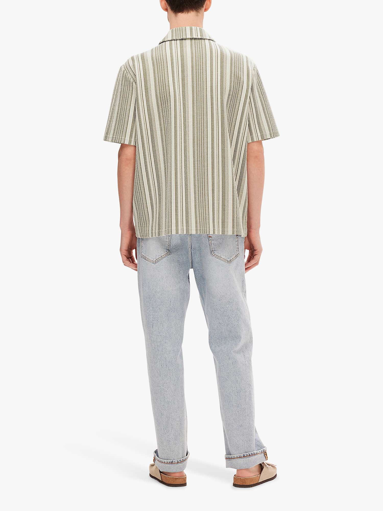 Buy SELECTED HOMME Knitted Boxy Short Sleeve Shirt, Green/Multi Online at johnlewis.com