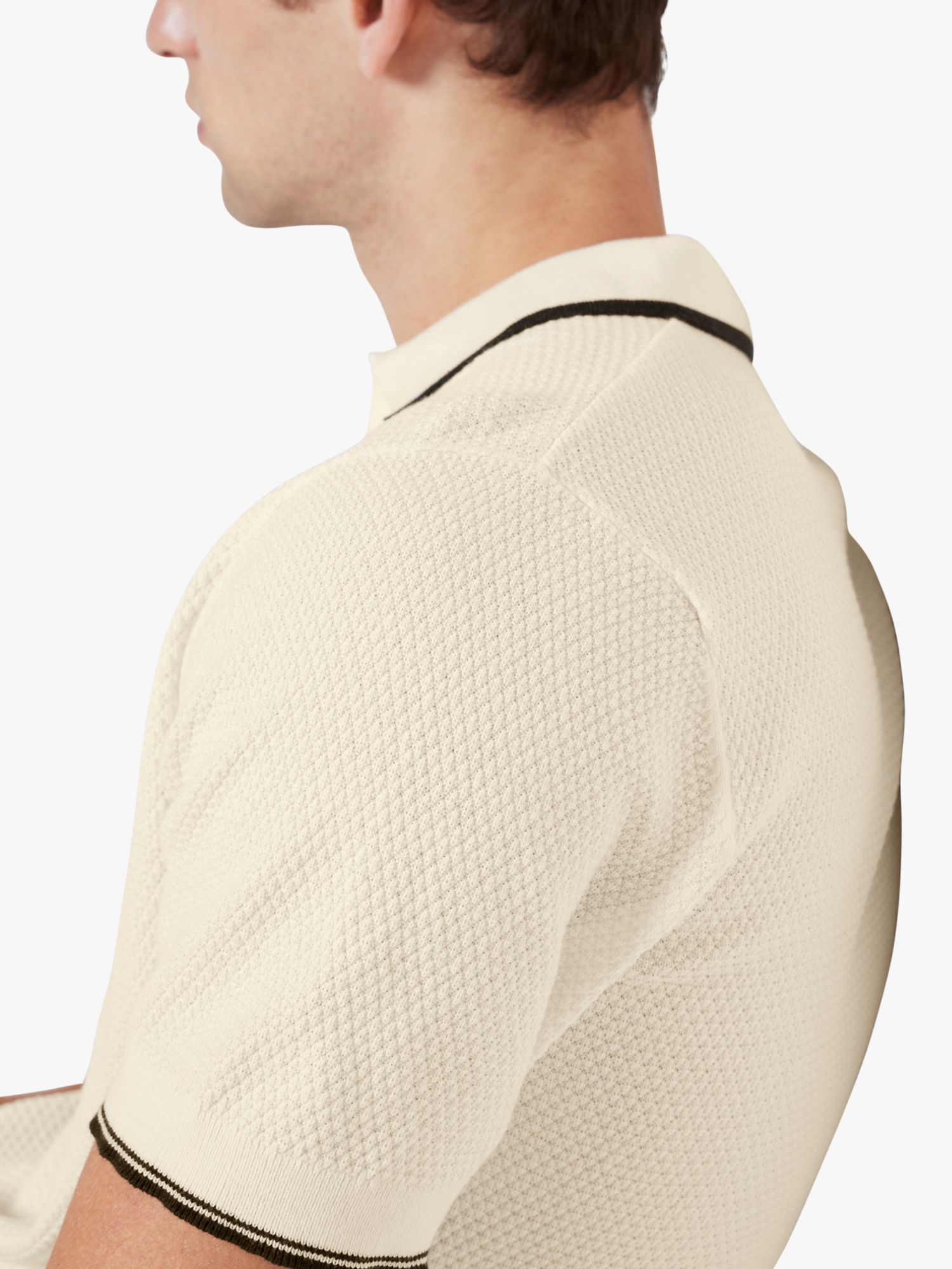 SELECTED HOMME Knitted Polo Shirt, Cream, S