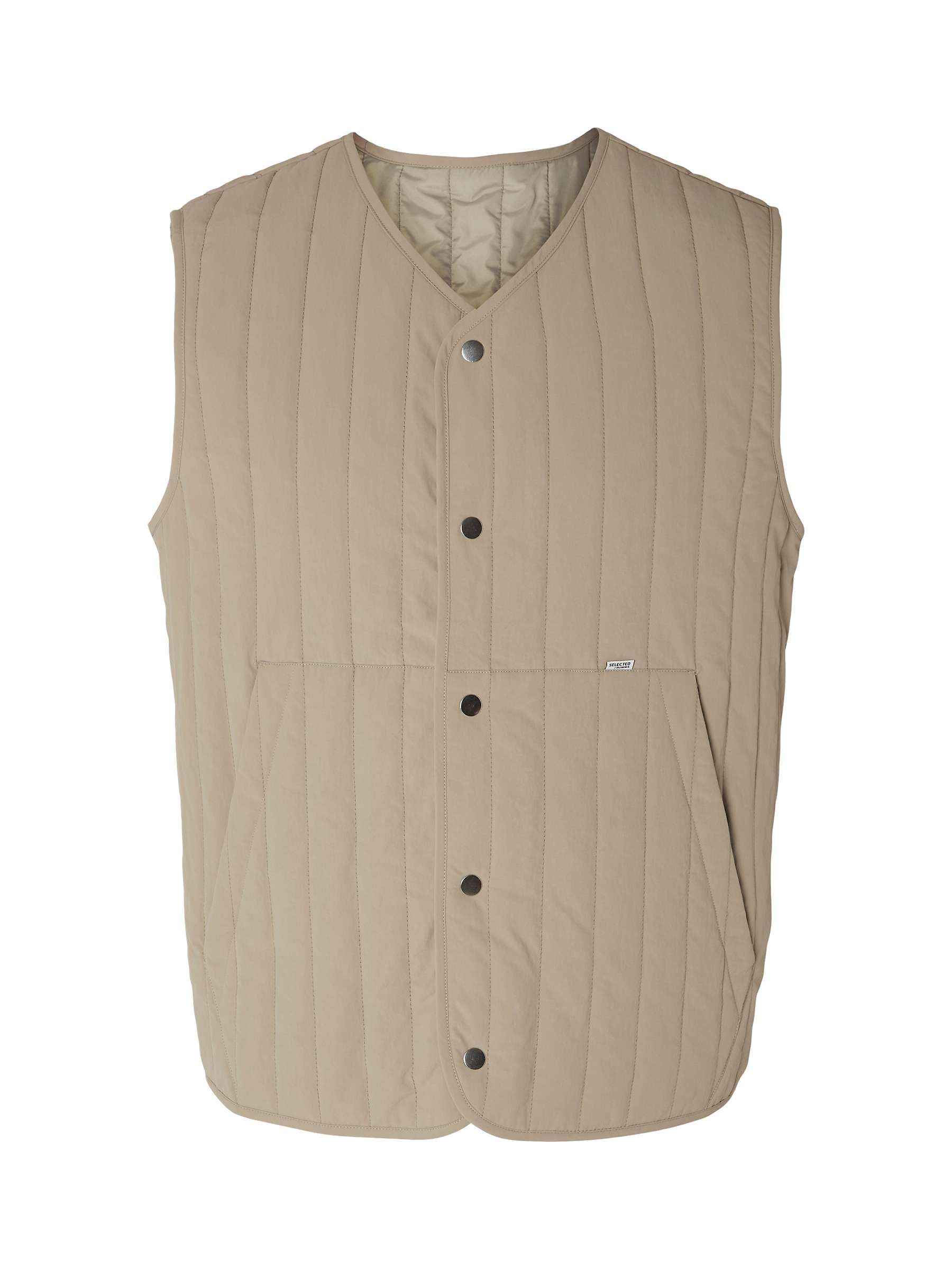 Buy SELECTED HOMME Quilted Gilet, Brown Online at johnlewis.com