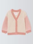 John Lewis ANYDAY Baby Colourblock Knitted Cardigan, Neutral