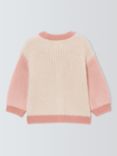 John Lewis ANYDAY Baby Colourblock Knitted Cardigan, Neutral