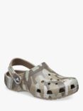 Crocs Kids' Camo Print Classic Croc Clogs, Dark Green/Multi