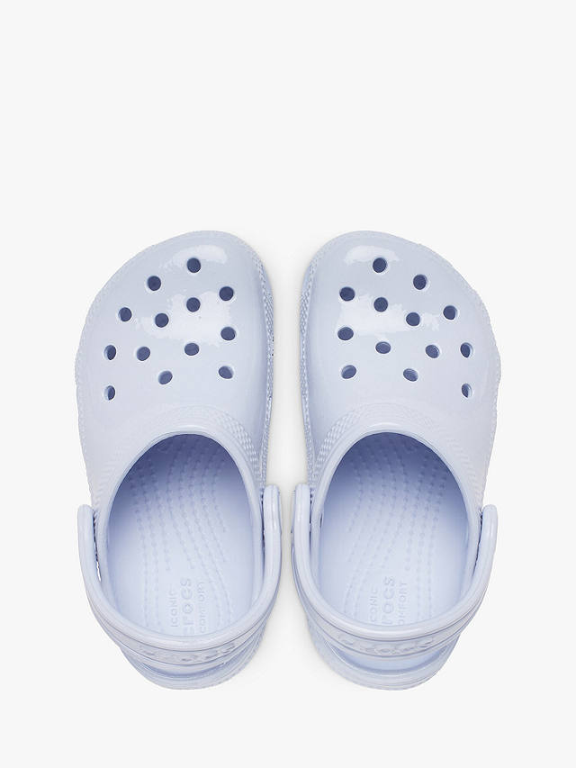 Crocs Kids' Classic Glossy Clogs, Pale Blue